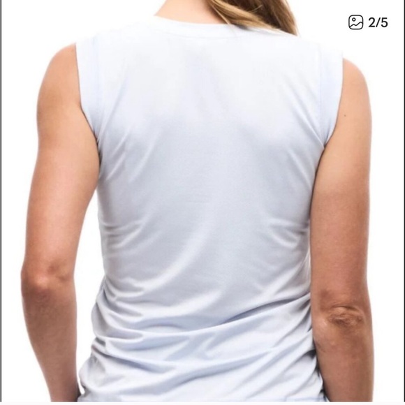 Indyeva Astrid II V-Neck Sleeveless Top Ruched Sides White Size XL - Picture 8 of 8